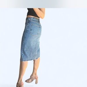 rag & bone Blue Denim Pencil Skirt